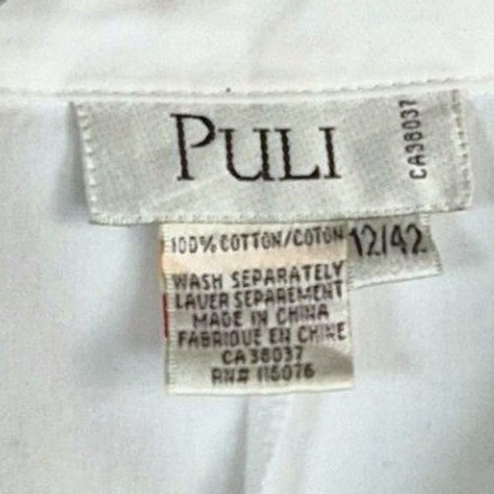 Vintage Puli white button down shirt floral embroidery‎ women's 12 - Picture 4 of 10